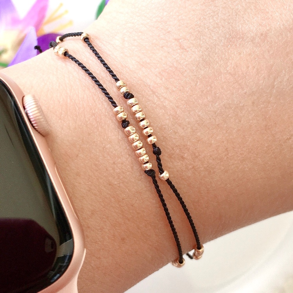 Seed Beads on Silk Cord Bracelet, Wish Bracelet